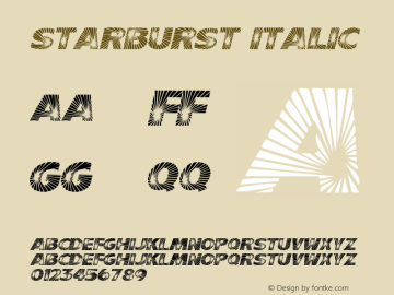 Starburst Italic Macromedia Fontographer 4.1 7/20/96图片样张