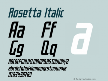 Rosetta Italic Version 001.001图片样张