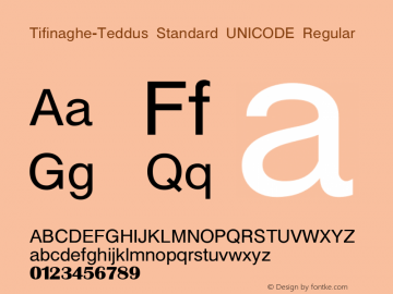 Teddus Standard UNICODE Version 001.000图片样张