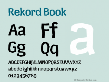 Rekord Book Version 001.000 Font Sample