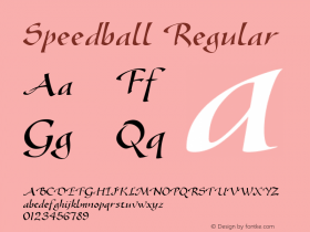 Speedball Regular Altsys Fontographer 3.5  7/17/96图片样张
