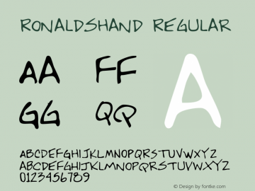 RonaldsHand Regular Altsys Fontographer 3.5  8/28/95图片样张