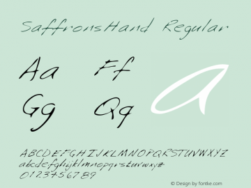 SaffronsHand Regular Altsys Fontographer 3.5  8/28/95图片样张