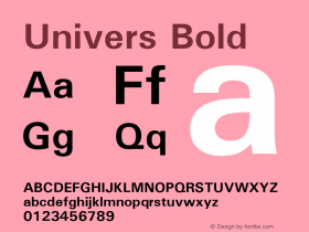 Univers Bold Version 1.00;January 10, 2020;FontCreator 12.0.0.2535 64-bit图片样张