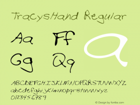 TracysHand Regular Altsys Fontographer 3.5  8/28/95图片样张