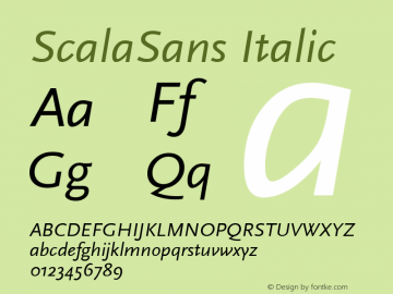 ScalaSans Italic Macromedia Fontographer 4.1 5.12.1999图片样张