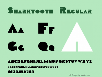 Sharktooth Regular Altsys Fontographer 3.5  3/21/93图片样张