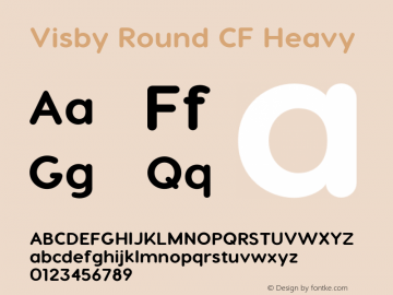 Visby Round CF Heavy Version 1.003;PS 001.003;hotconv 1.0.70;makeotf.lib2.5.58329图片样张