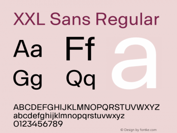 XXL Sans Regular Version 1.000;FEAKit 1.0图片样张