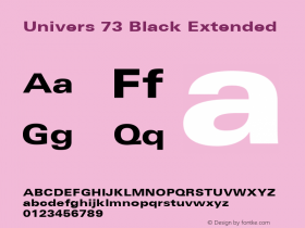 Univers 73 Black Extended 图片样张