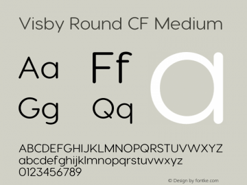 Visby Round CF Medium Version 1.003;PS 001.003;hotconv 1.0.70;makeotf.lib2.5.58329图片样张
