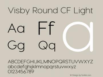 Visby Round CF Light Version 1.003;PS 001.003;hotconv 1.0.70;makeotf.lib2.5.58329图片样张