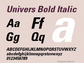Univers Bold Italic Altsys Metamorphosis:13.01.1999图片样张