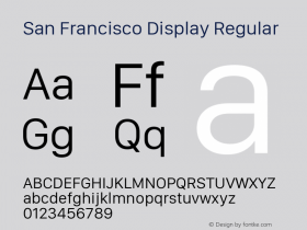 San Francisco Display Regular Version 1.00 August 25, 2018, initial release图片样张