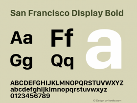 San Francisco Display Bold Version 1.00 August 25, 2018, initial release图片样张