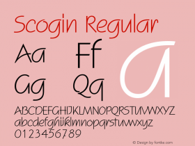 Scogin Regular Altsys Fontographer 3.5  7/17/96图片样张