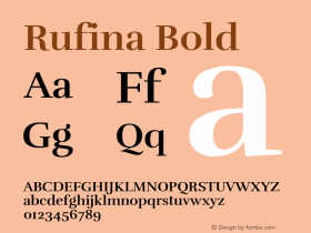 Rufina Bold Version 1.001 June 19, 2019图片样张