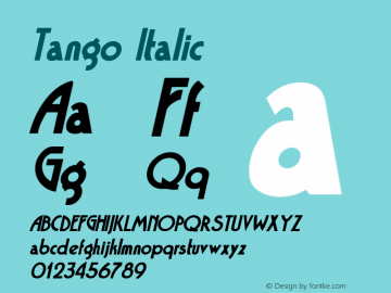 Tango Italic Altsys Fontographer 3.5  7/17/96图片样张