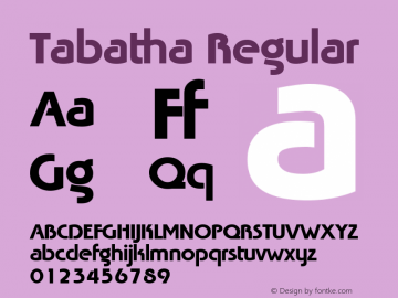 Tabatha Regular Altsys Fontographer 3.5  7/17/96图片样张