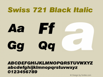 Swiss 721 Black Italic Version 003.001图片样张