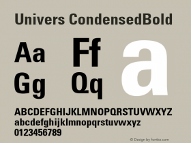 Univers CondensedBold Macromedia Fontographer 4.1.5 1/02/05图片样张