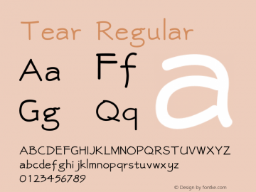 Tear Version 1.00;October 10, 2019;FontCreator 11.5.0.2422 32-bit图片样张