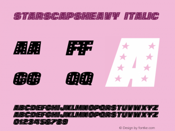StarsCapsHeavy Italic Macromedia Fontographer 4.1 7/20/96图片样张