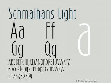 Schmalhans Light Version 001.000 Font Sample