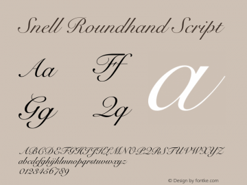 Snell Roundhand Script Version 001.000图片样张