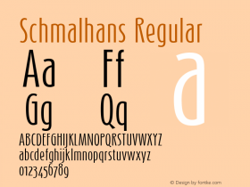 Schmalhans Regular 001.000 Font Sample