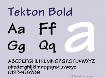 Tekton-Bold OTF 1.0;PS 001.001;Core 1.0.22图片样张
