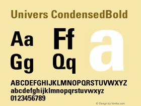 Univers 67 Condensed Bold Version 001.000图片样张