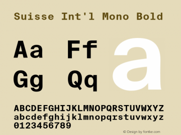 Suisse Int'l Mono Bold Version 2.001图片样张