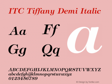 Tiffany-DemiItalic OTF 1.0;PS 001.002;Core 1.0.22图片样张
