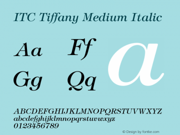 Tiffany-Italic OTF 1.0;PS 001.002;Core 1.0.22图片样张