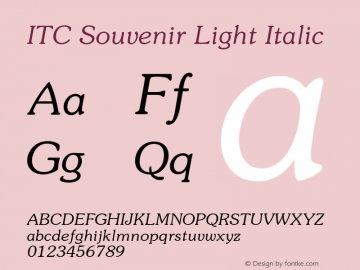 Souvenir-LightItalic OTF 1.0;PS 001.003;Core 1.0.22图片样张