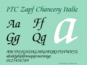 ZapfChancery-Italic OTF 1.0;PS 001.000;Core 1.0.22图片样张