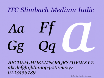 Slimbach-MediumItalic OTF 1.0;PS 001.000;Core 1.0.22图片样张