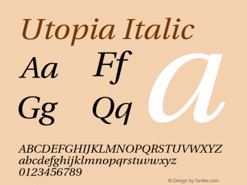 Utopia-Italic OTF 1.0;PS 001.002;Core 1.0.22图片样张