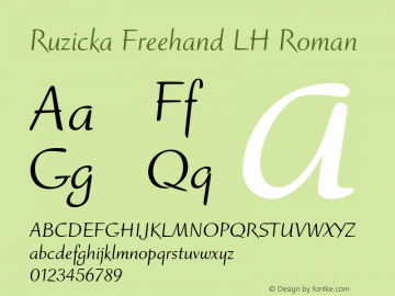 RuzickaFreehandLH-Roman OTF 1.0;PS 001.000;Core 1.0.22图片样张