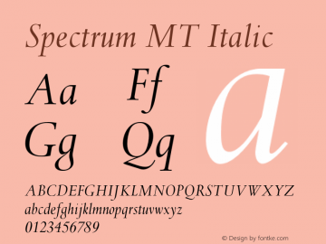 SpectrumMT-Italic OTF 1.0;PS 001.000;Core 1.0.22图片样张