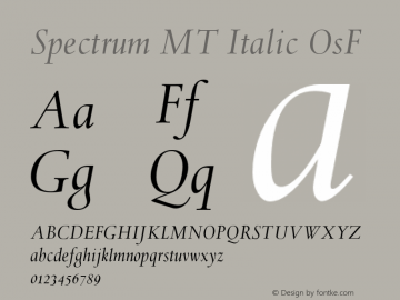 SpectrumMT-ItalicOsF OTF 1.0;PS 001.000;Core 1.0.22图片样张