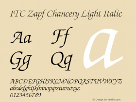 ZapfChancery-LightItalic OTF 1.0;PS 001.000;Core 1.0.22图片样张