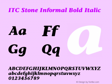 StoneInformal-BoldItalic OTF 1.0;PS 001.002;Core 1.0.22图片样张