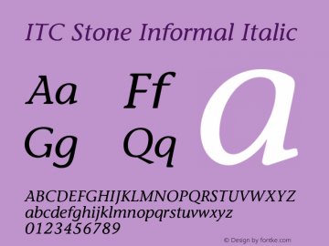 StoneInformal-Italic OTF 1.0;PS 001.002;Core 1.0.22图片样张