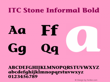 StoneInformal-Bold OTF 1.0;PS 001.002;Core 1.0.22图片样张