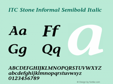 StoneInformal-SemiboldItalic OTF 1.0;PS 001.002;Core 1.0.22图片样张