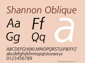 Shannon-Oblique OTF 1.0;PS 001.000;Core 1.0.22图片样张