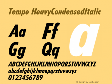 Tempo Heavy Condensed Italic Version 001.001图片样张