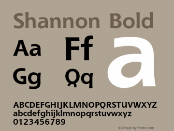 Shannon-Bold OTF 1.0;PS 001.000;Core 1.0.22图片样张